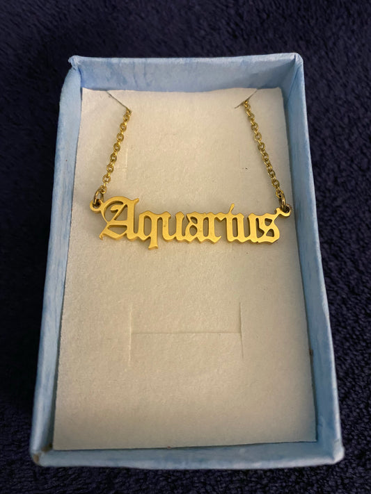 Aquarius Zodiac Necklace